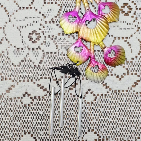 NWT Peacock Wind Chime Rustic Metal Garden Patio Outdoor Yard Home Decor Bells - Picture 9 of 13